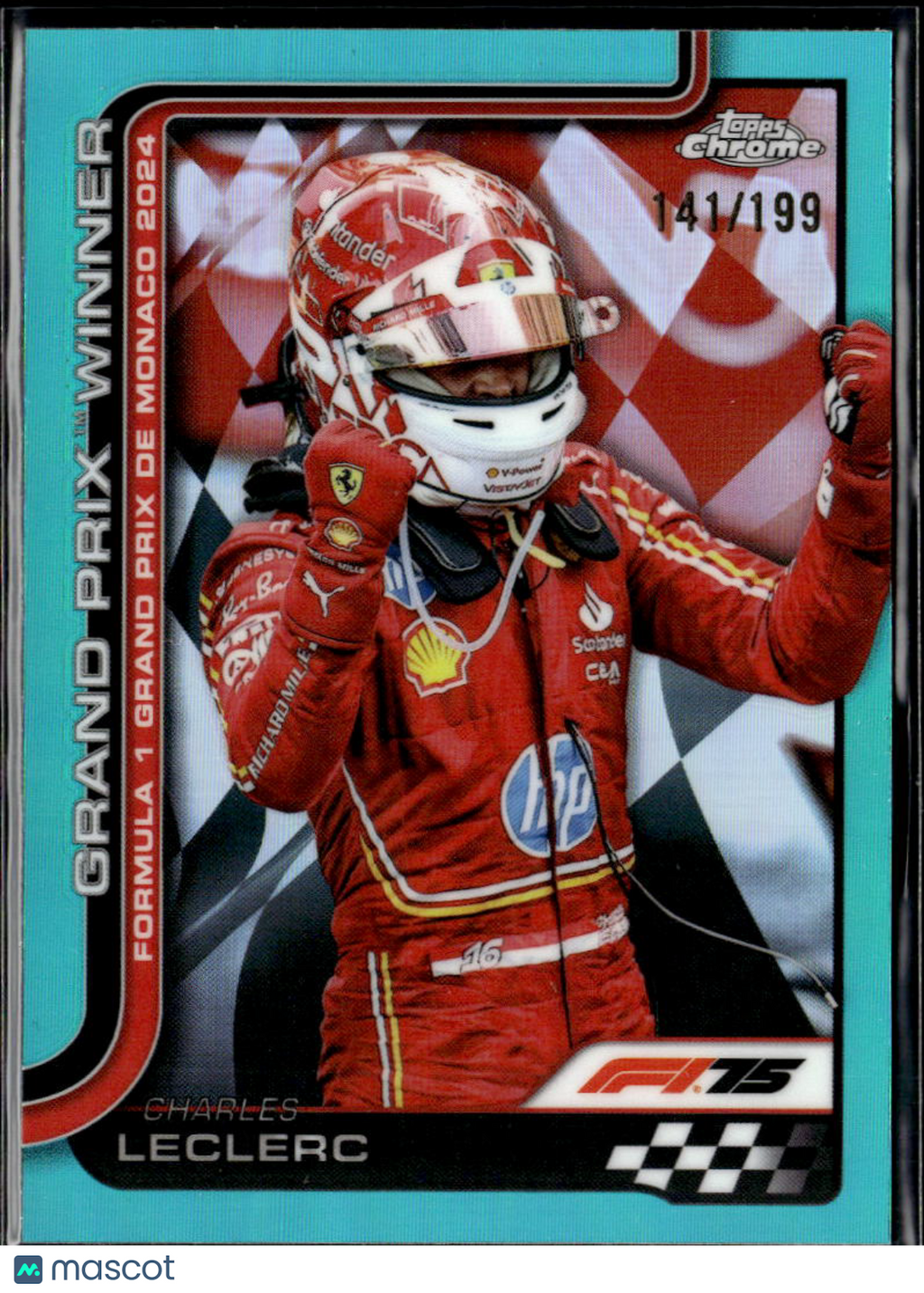Charles Leclerc 2025 Topps Chrome Formula 1 Aqua Refractor /199 Ferrari HP