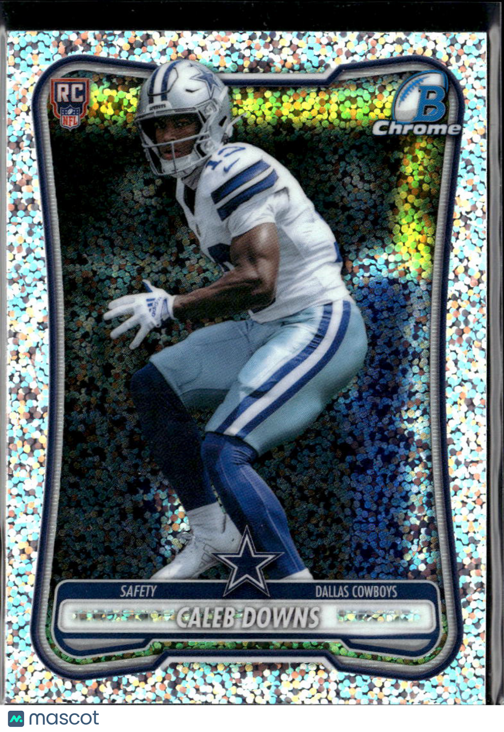 Caleb Downs 2026 Bowman Chrome RC Rookie Speckle Refractor Dallas Cowboys