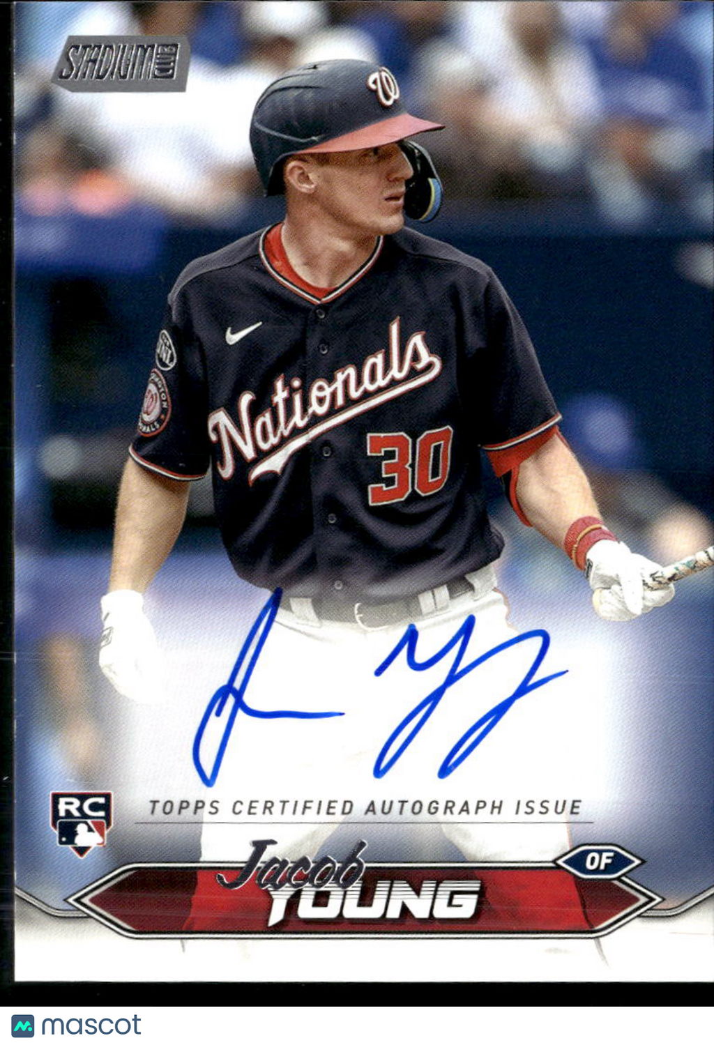 Jacob Young 2024 Stadium Club Auto Autograph RC Washington Nationals