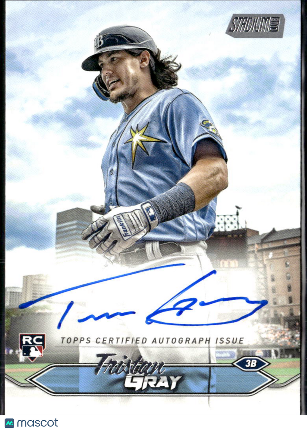Tristan Gray 2022 Topps Stadium Club Auto Autograph RC Tampa Bay Rays