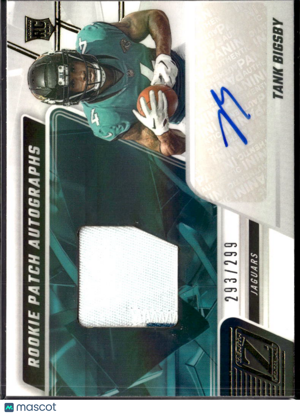 Tank Bigsby 2023 Zenith Auto Autograph Patch RC /299 Jacksonville Jaguars