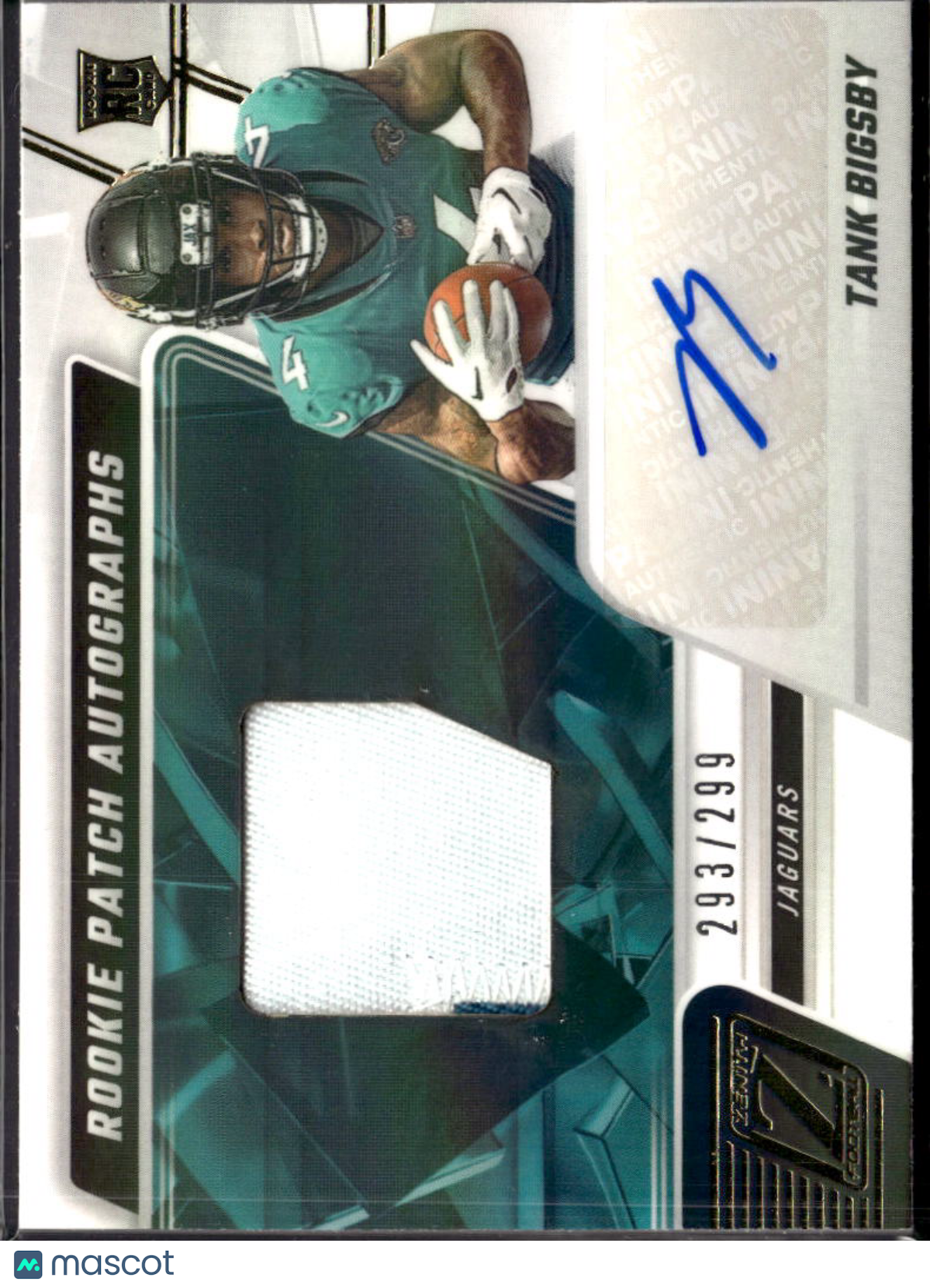 Tank Bigsby 2023 Zenith Auto Autograph Patch RC /299 Jacksonville Jaguars