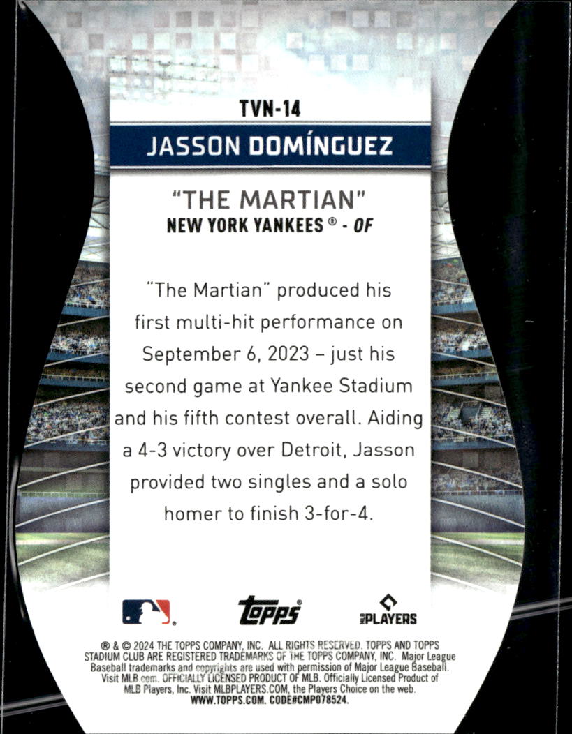 Jasson Domínguez 2023 Topps Stadium Club Chrome RC Triumvirates New York Yankees