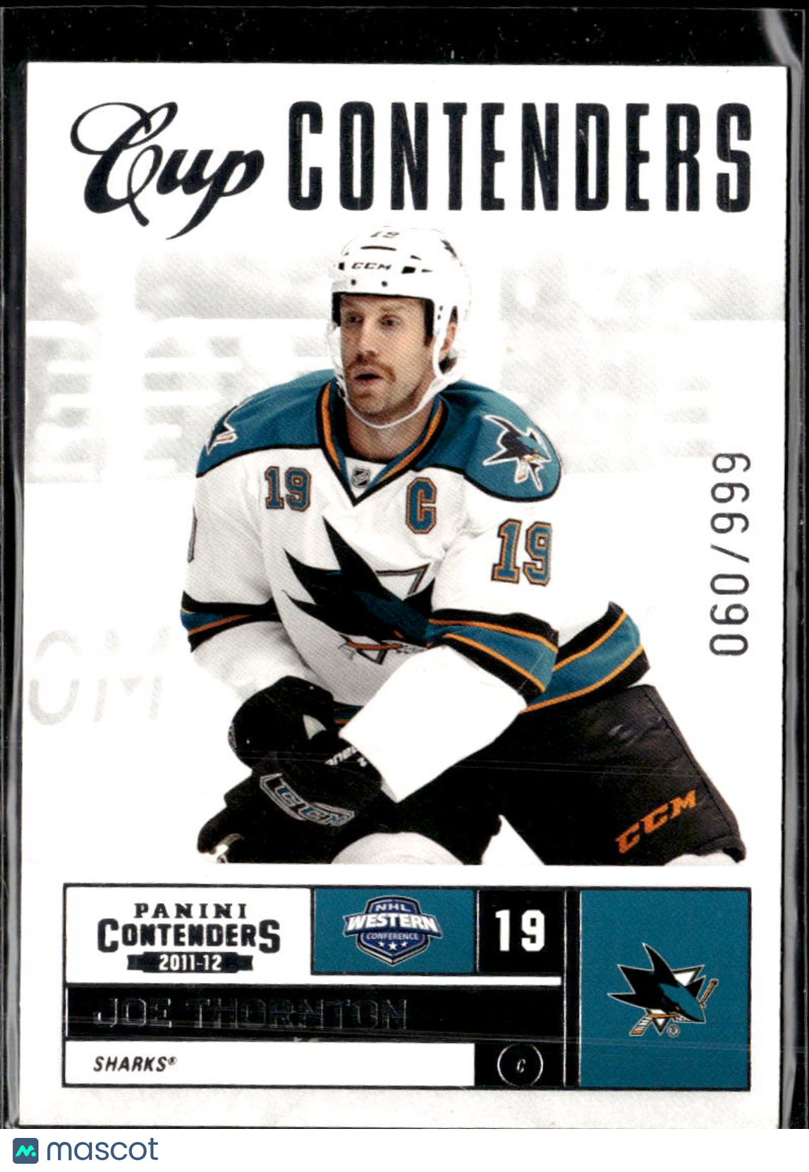 Joe Thornton 2012 Panini Contenders Cup /999 San Jose Sharks