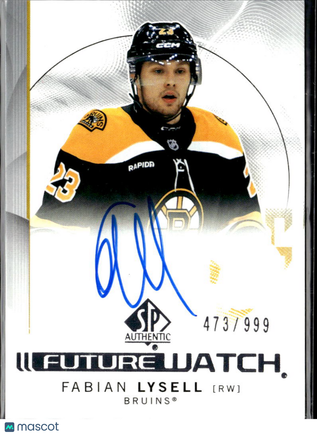 Fabian Lysell 2024 SP Authentic Auto Autograph /999 Boston Bruins