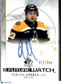 Fabian Lysell 2024 SP Authentic Auto Autograph /999 Boston Bruins