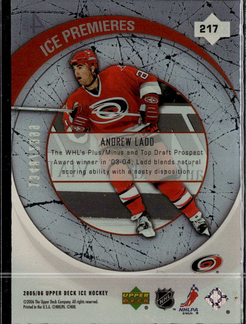 Andrew Ladd 2006 Upper Deck Ice 1348/2999 Premieres Level 4 Carolina Hurricanes