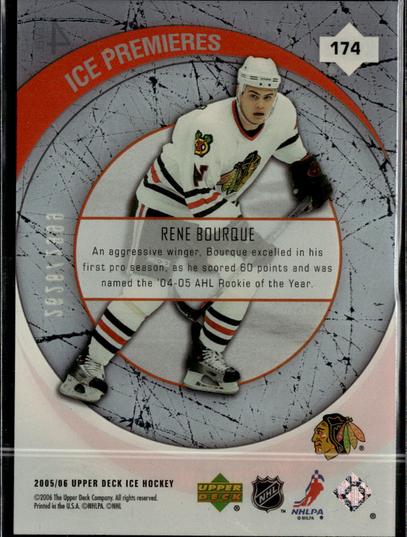 Rene Bourque 2006 Upper Deck Ice Premieres Level 4 /2999 Chicago Blackhawks