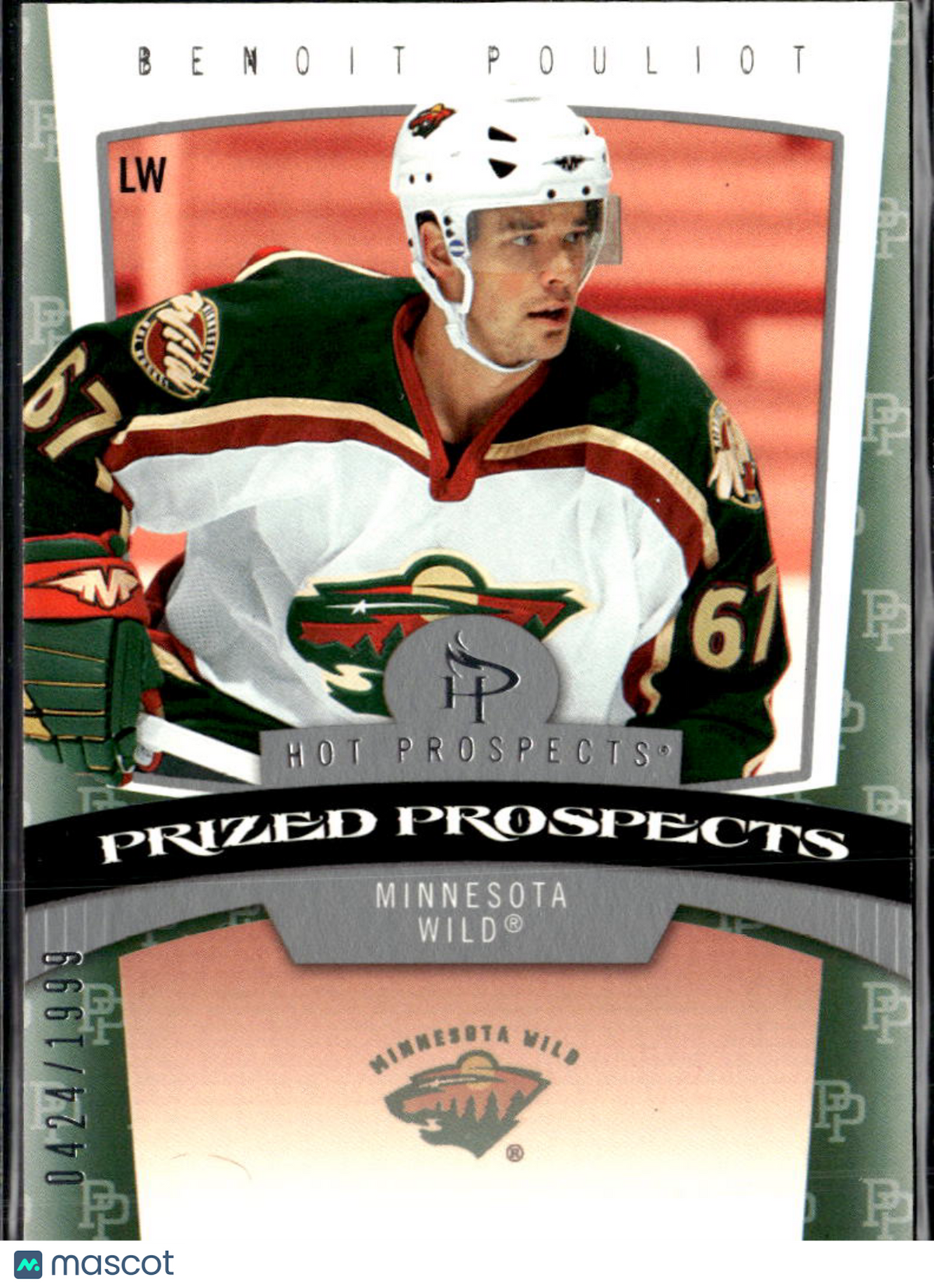 Benoit Pouliot 2007 Fleer Hot Prospects Prized Prospects 424/1999 Minnesota Wild