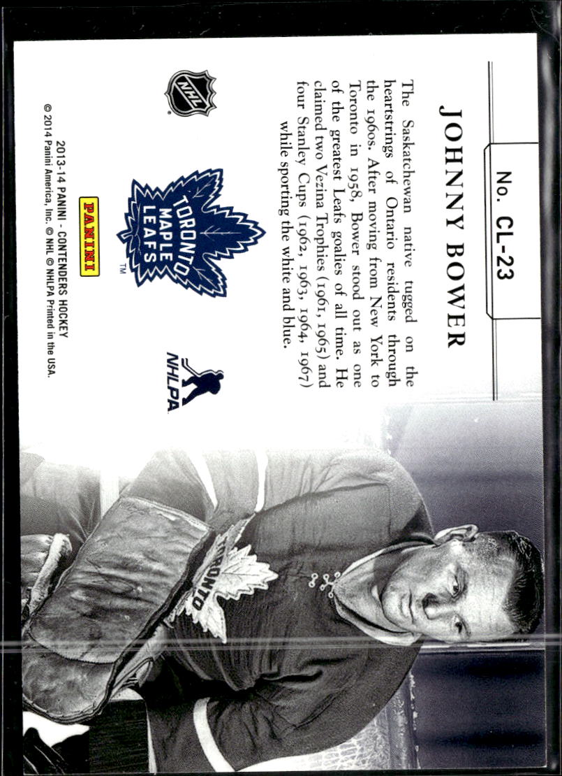 Johnny Bower 2014 Panini Contenders Contenders Legacies /499 Toronto Maple Leafs