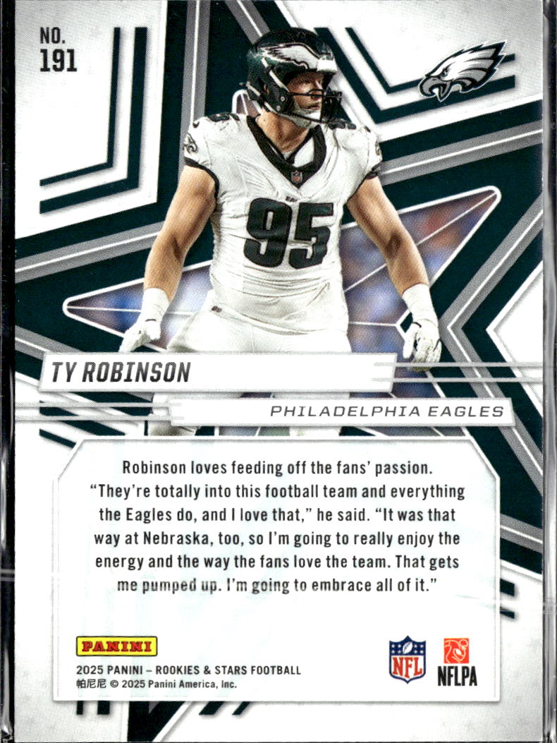 Ty Robinson 2025 Panini Rookies & Stars RC Purple /999 Philadelphia Eagles
