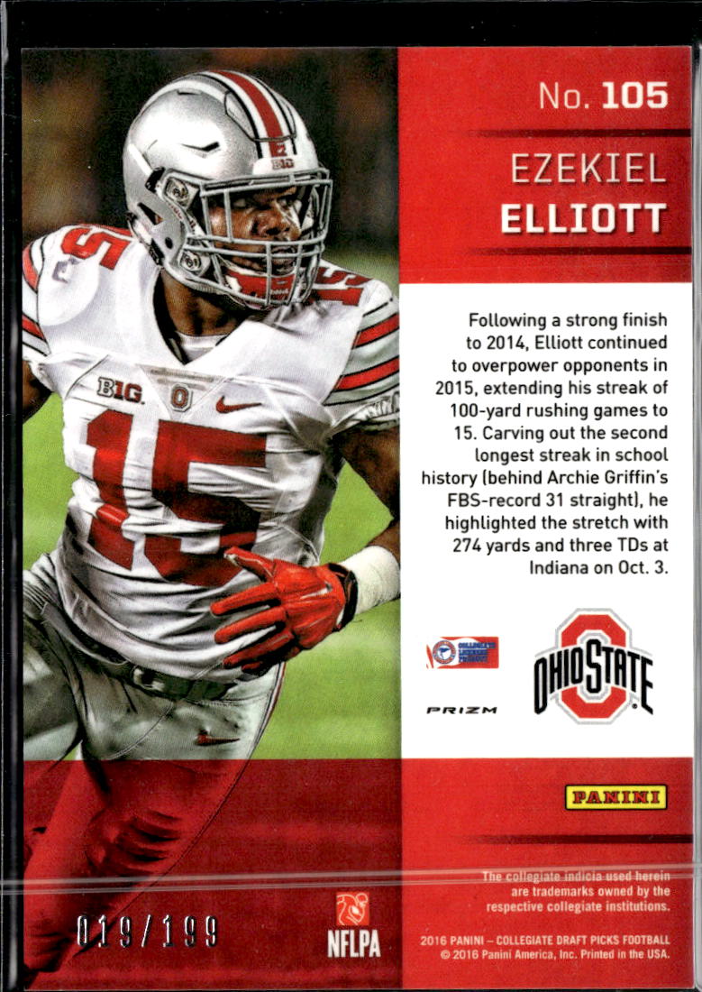 Ezekiel Elliott 2016 Prizm Draft Picks RC Camo /199 Ohio State Buckeyes