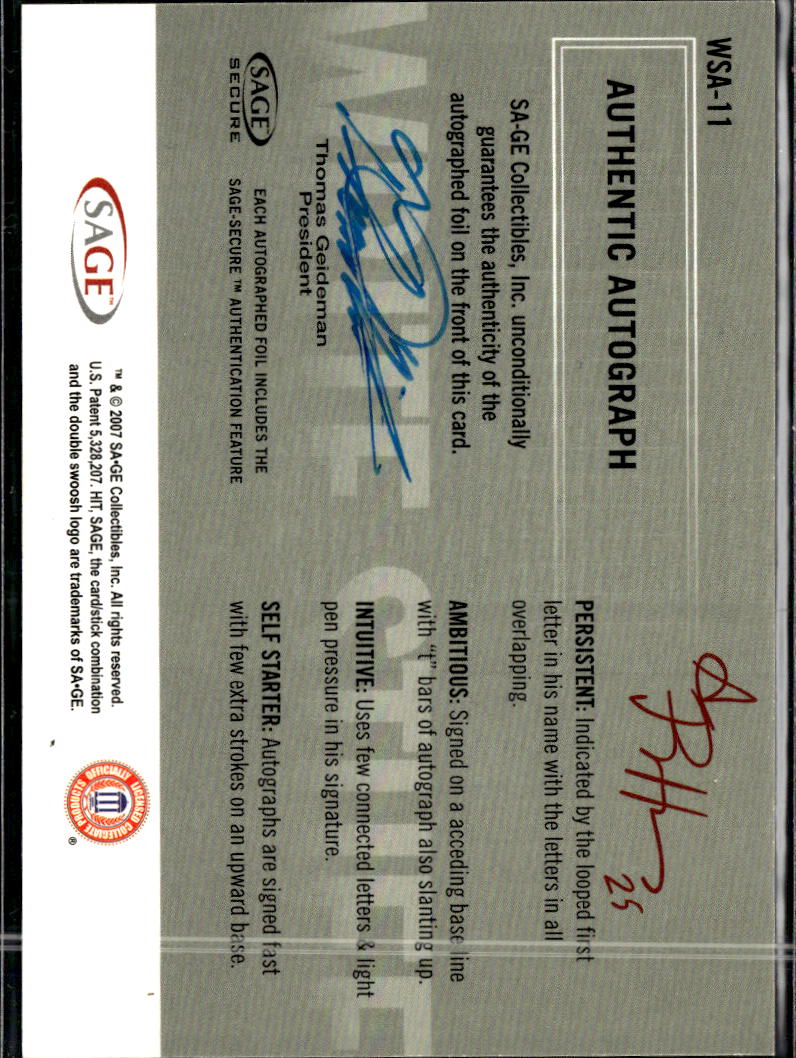 Antonio Pittman 2007 SAGE HIT Write Stuff Auto Autograph /25 Ohio State Buckeyes