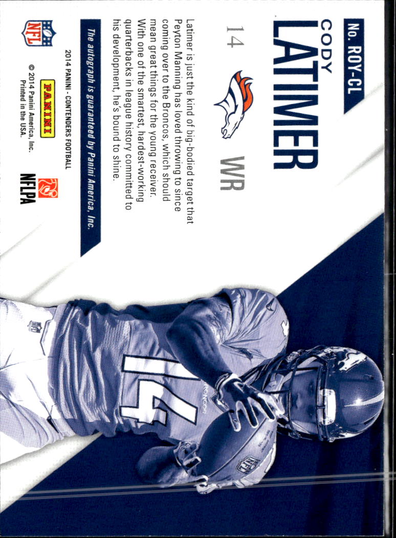 Cody Latimer 2014 Contenders ROY Auto Autograph RC Denver Broncos