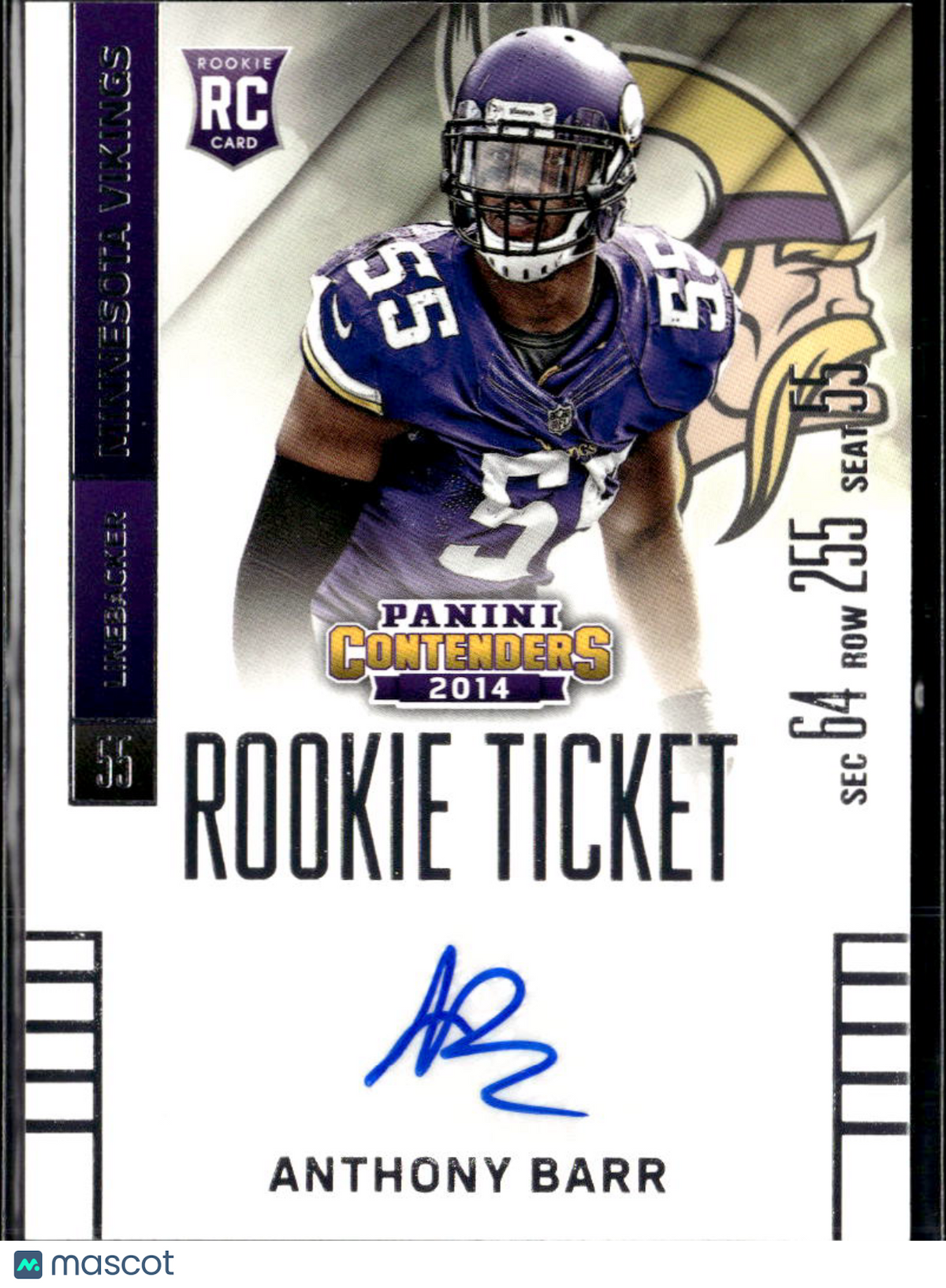 Anthony Barr 2014 Contenders Auto Autograph RC #103 Minnesota Vikings