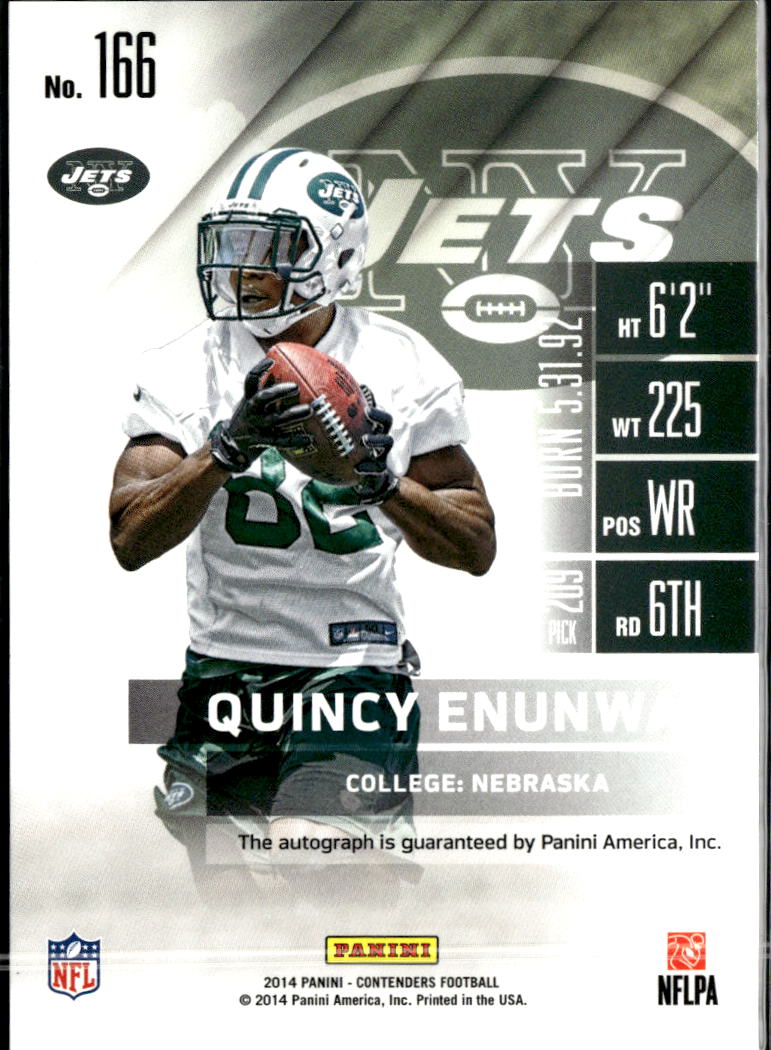 Quincy Enunwa 2014 Auto Autograph RC New York Jets