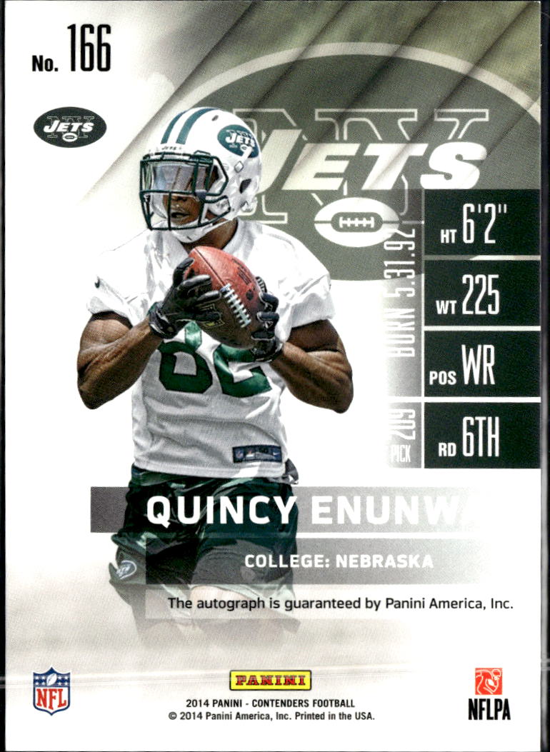 Quincy Enunwa 2014 Auto Autograph RC New York Jets
