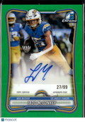 Ladd McConkey 2026 Bowman Chrome Auto Autograph Green 27/99 Los Angeles Chargers