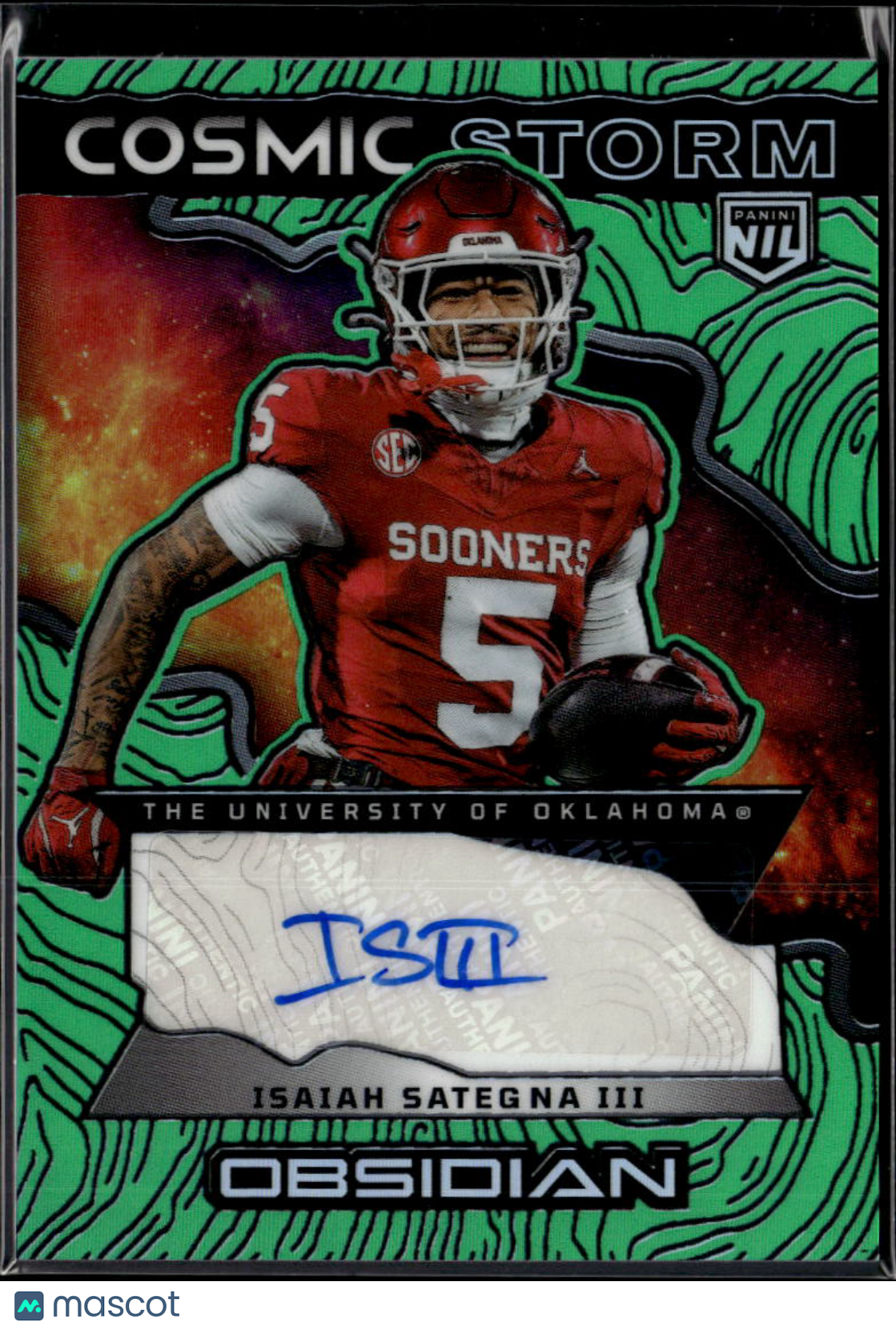 Isaiah Sategna III 2026 Obsidian Auto Autograph RC 18/25 Oklahoma Sooners