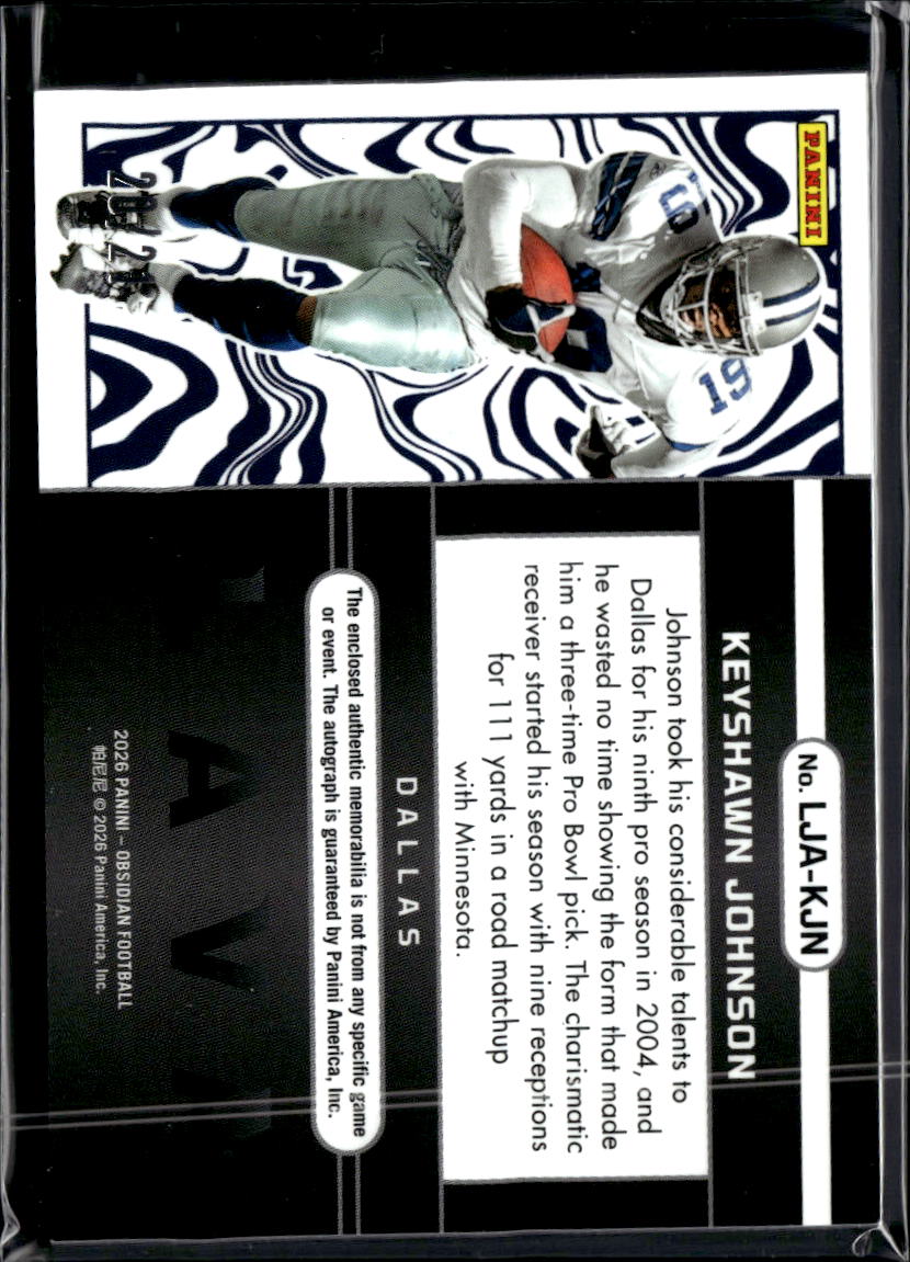 Keyshawn Johnson 2026 Obsidian Auto Autograph Patch 20/21 Dallas Cowboys