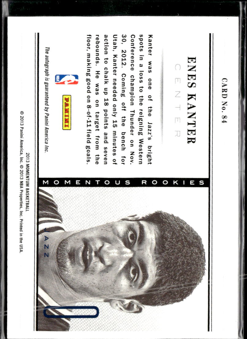 Enes Kanter 2013 Momentum Auto Autograph RC Utah Jazz