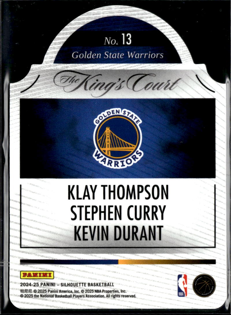 Kevin Durant Stephen Curry Thompson 2024-25 Silhouette King's Court /99 Warriors