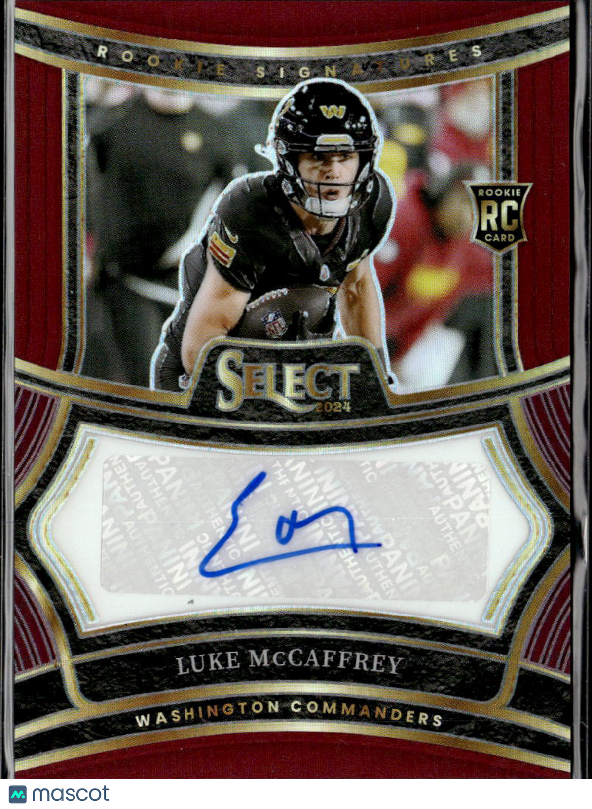 Luke McCaffrey 2024 Select Auto Autograph RC 67/75 Washington Commanders