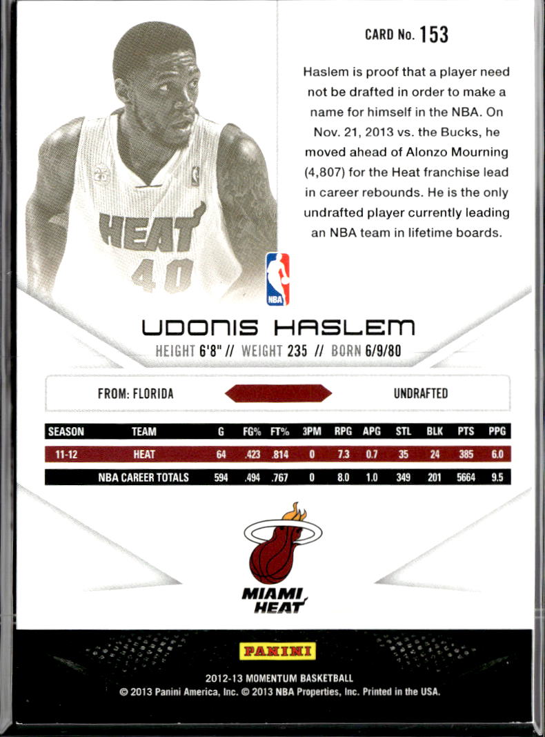 Udonis Haslem 2012-13 Momentum Drive 46/49 Miami Heat