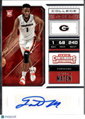 Yante Maten 2018 Contenders Draft Auto Autograph RC Georgia Bulldogs