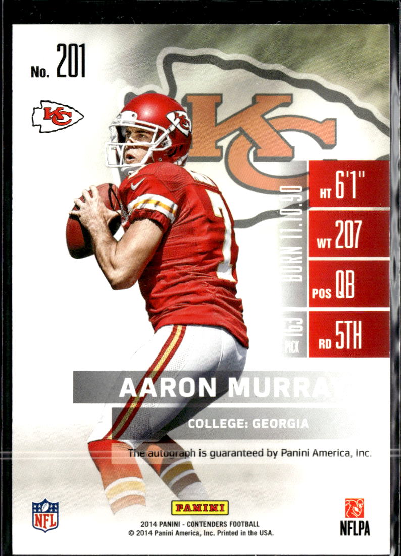 Aaron Murray 2014 Panini Contenders RC Auto Kansas City Chiefs