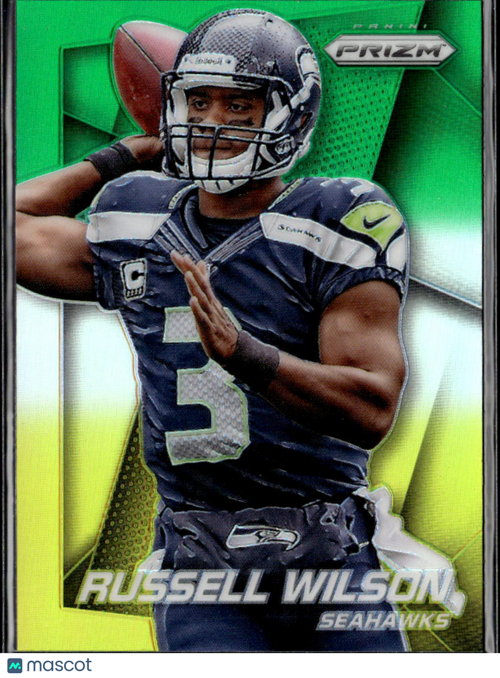 Russell Wilson 2014 Prizm Green Yellow Seattle Seahawks