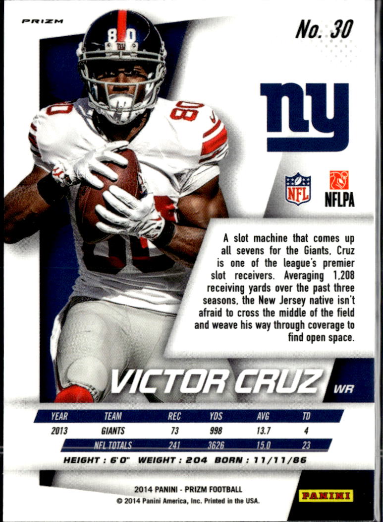 Victor Cruz 2014 Prizm Panini Logo New York Giants