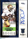 B.J. Daniels 2013 Contenders Auto Autograph Seattle Seahawks San Francisco 49ers