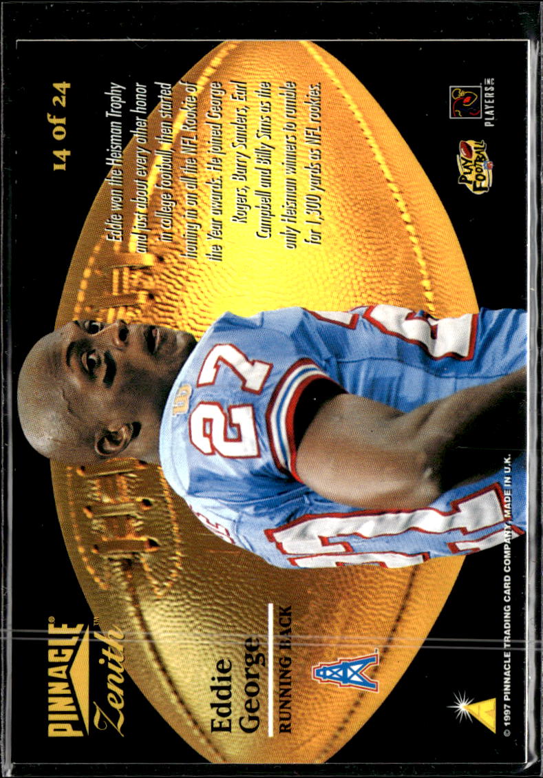 Eddie George 1997 Pinnacle Zenith Rookie Rising Houston Oilers