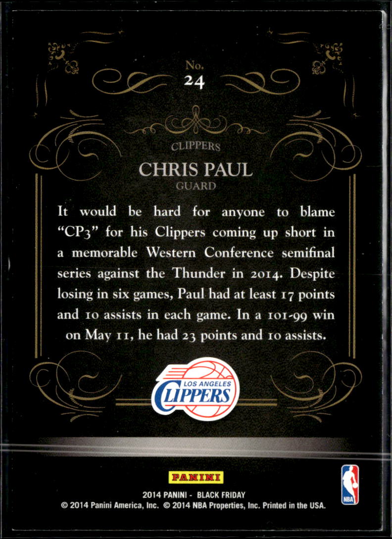 Chris Paul 2014 Panini Black Friday #24 Los Angeles Clippers