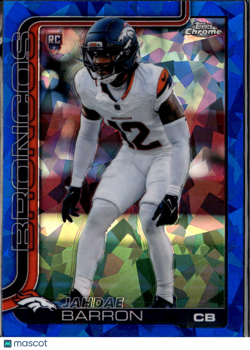 Jahdae Barron 2025 Topps Chrome Sapphire Rookie RC Denver Broncos