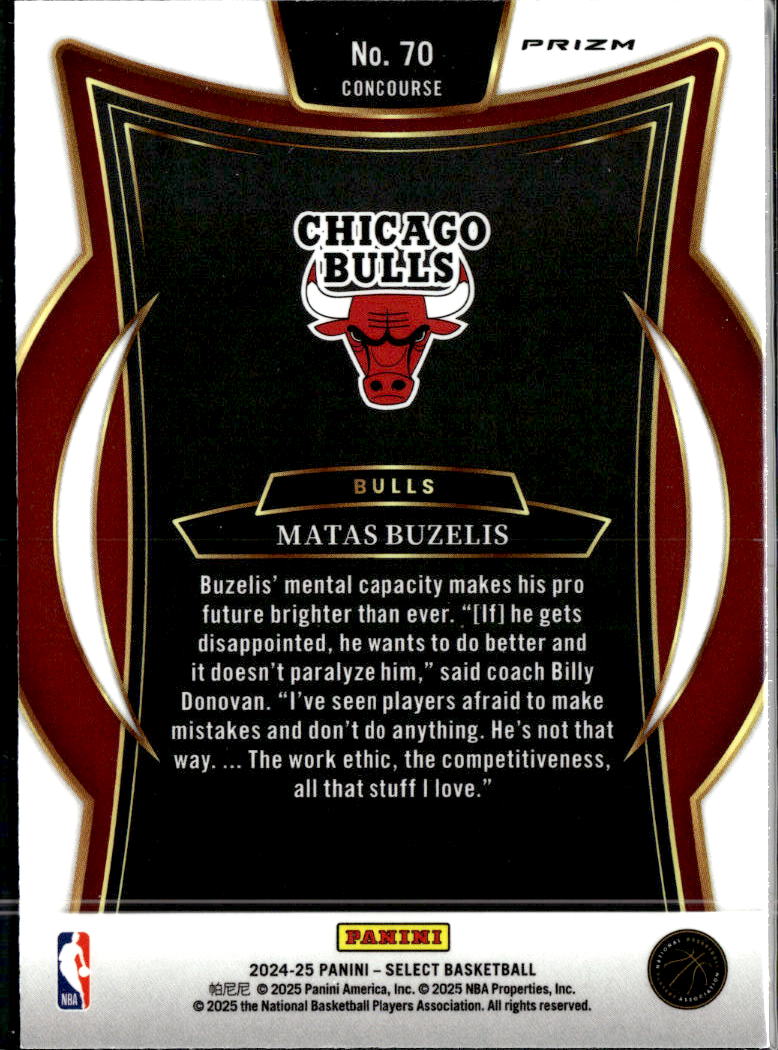 Matas Buzelis 2024-25 Select Blue Ice RC Chicago Bulls