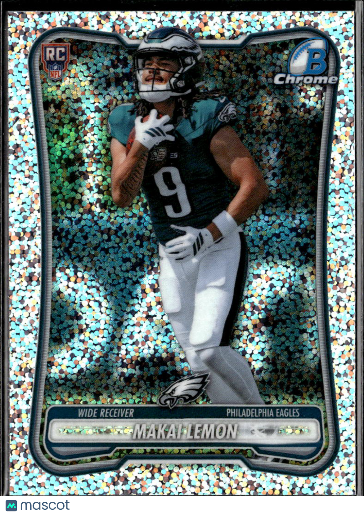 Makai Lemon 2026 Bowman Chrome Speckle Refractor RC Philadelphia Eagles