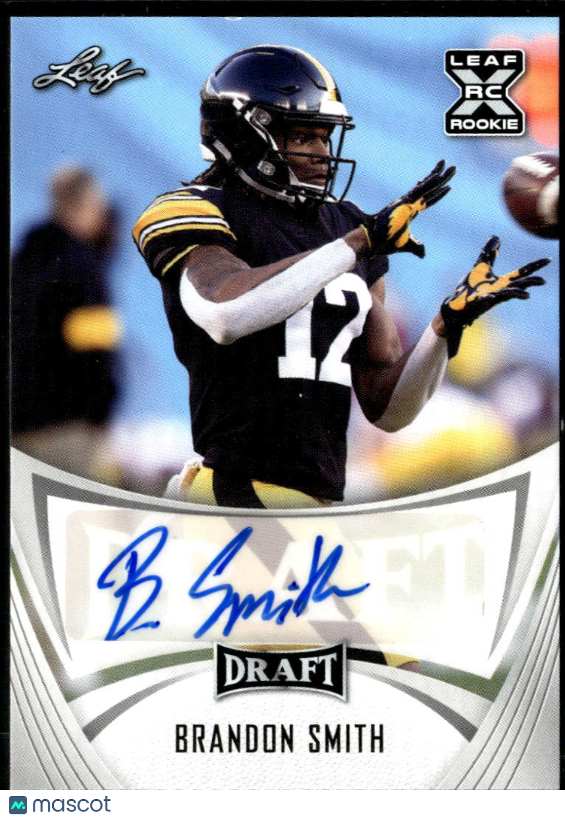 Brandon Smith 2021 Leaf Draft Auto Autograph RC Iowa Hawkeyes