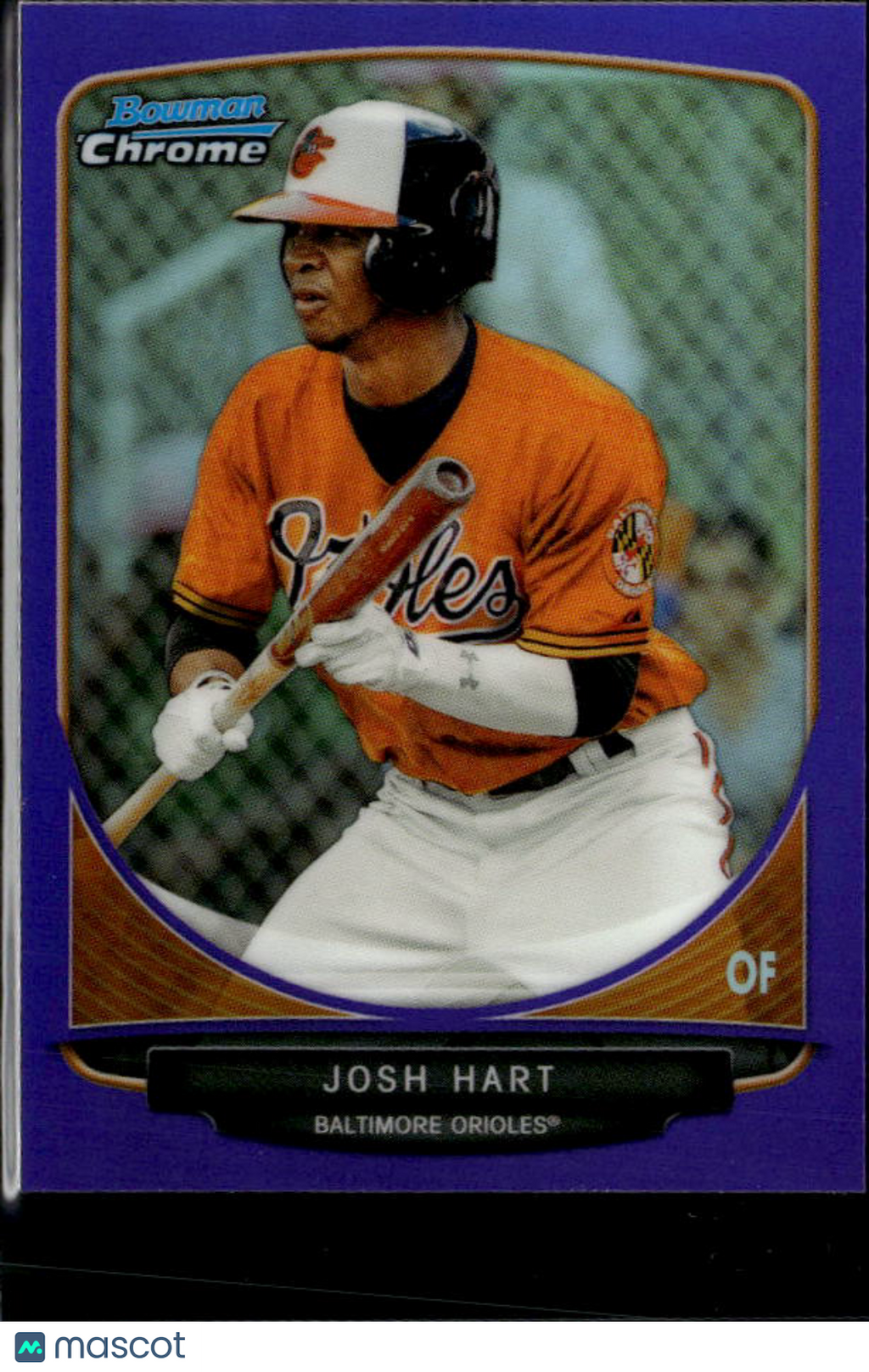 Josh Hart 2013 Bowman Chrome MINI Purple Refractor 4/5 Baltimore Orioles