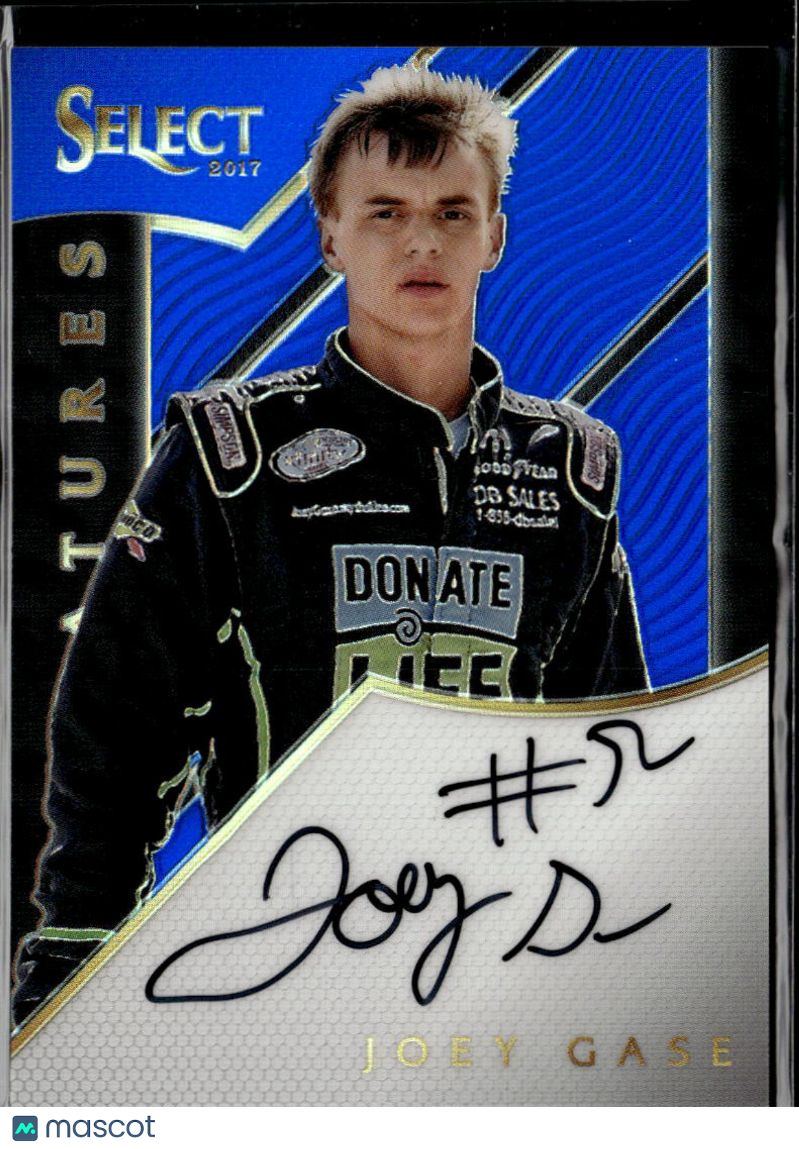 Joey Gase 2017 Select Racing Auto Autograph Blue 29/199