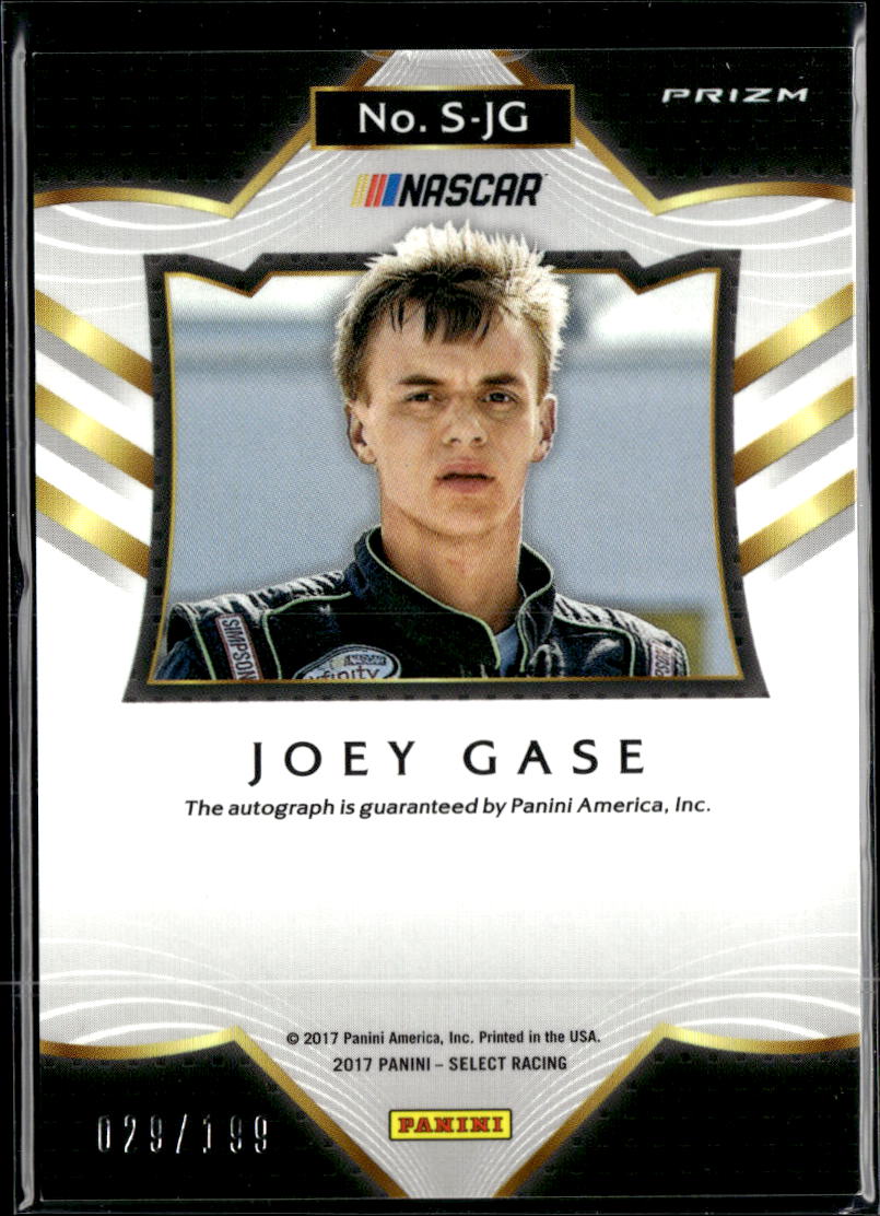 Joey Gase 2017 Select Racing Auto Autograph Blue 29/199