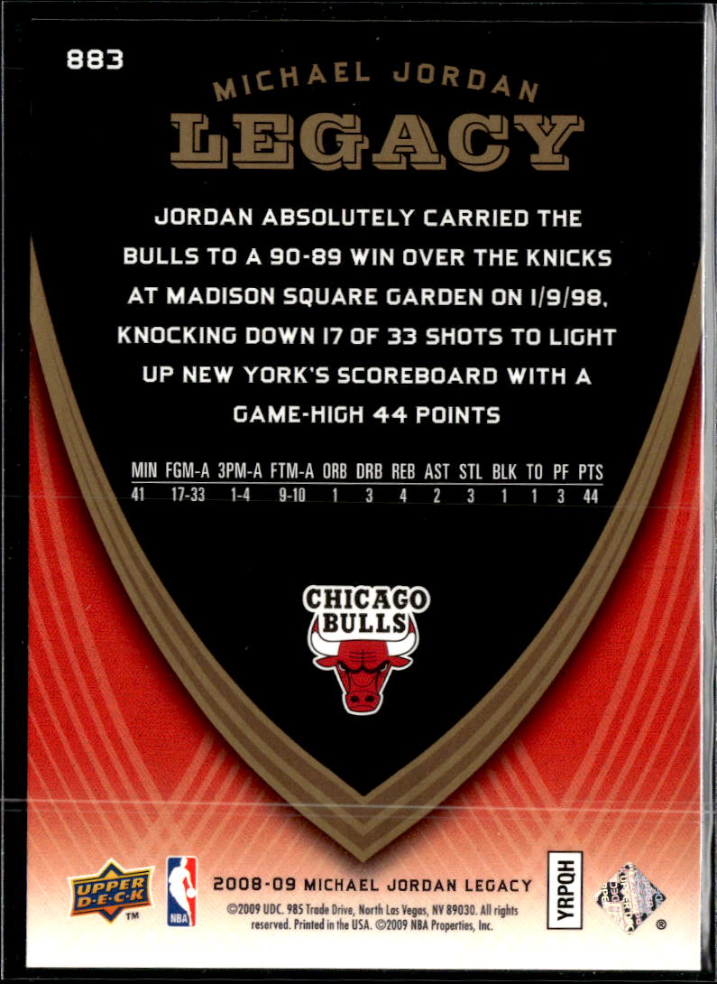 Michael Jordan 2009 Upper Deck Legacy #883 Chicago Bulls