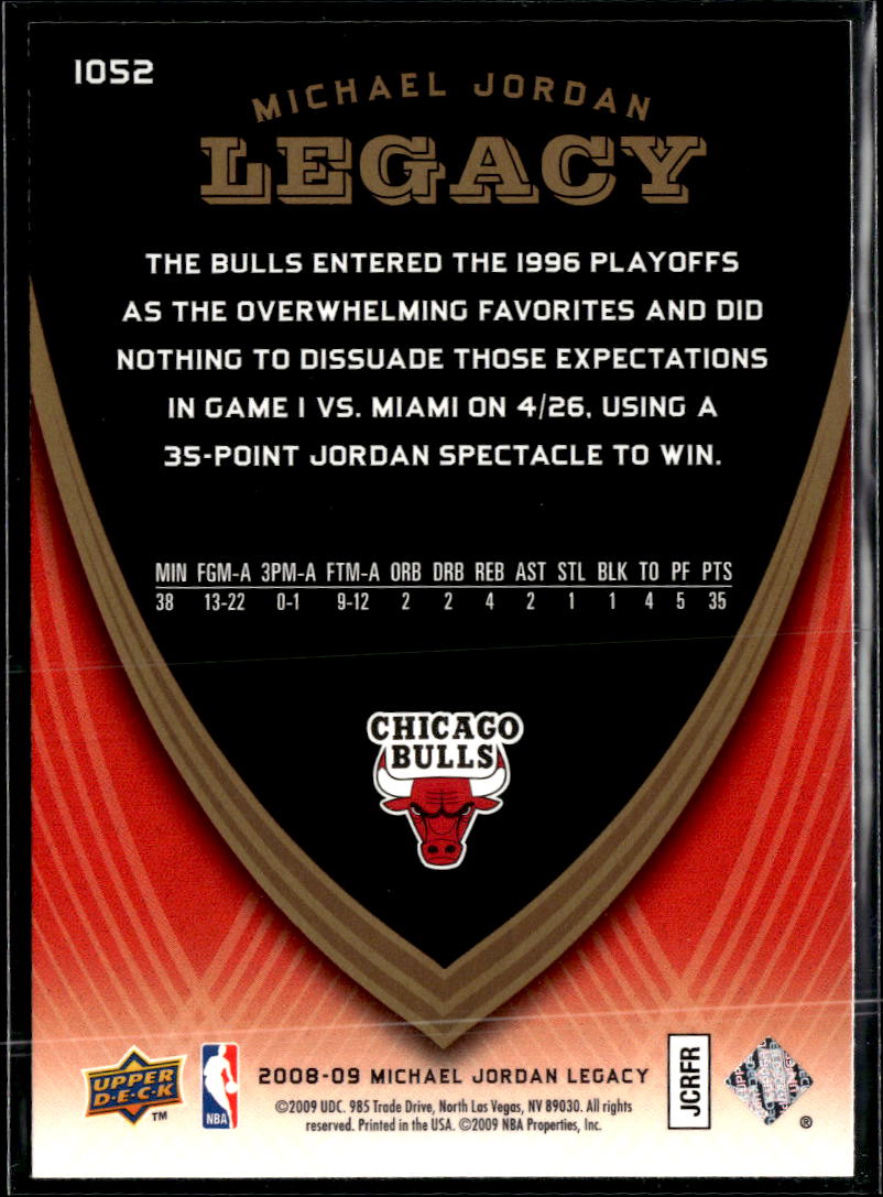 Michael Jordan 2009 Upper Deck Legacy #1052 Chicago Bulls