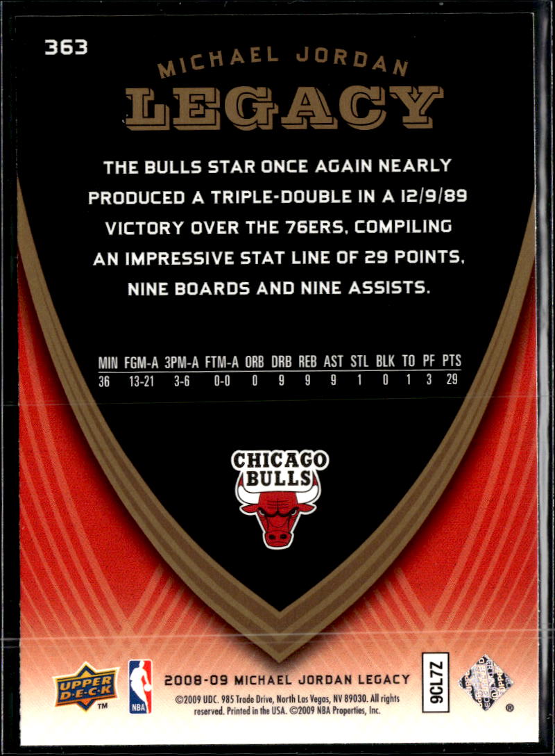 Michael Jordan 2009 Upper Deck Legacy #363 Chicago Bulls