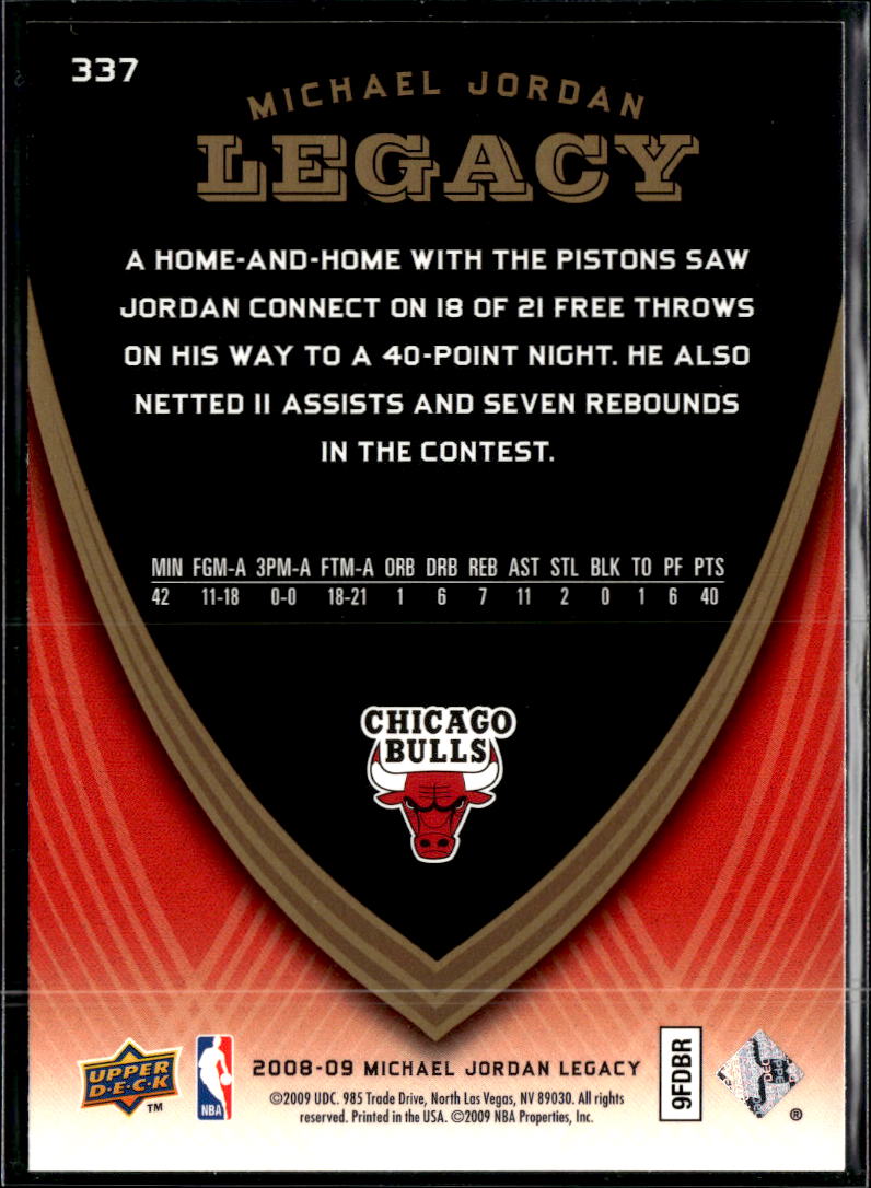 Michael Jordan 2009 Upper Deck Legacy #337 Chicago Bulls