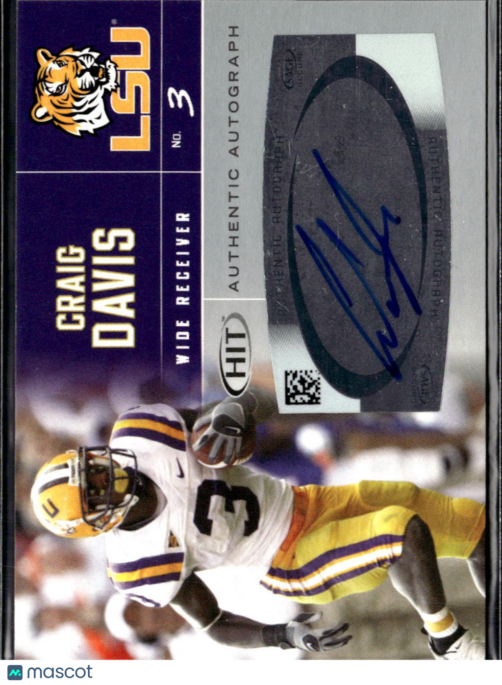 Craig Davis 2007 SAGE HIT Auto Autograph RC LSU Tigers