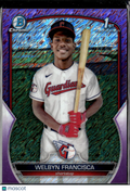 Welbyn Francisca 2023 Bowman Chrome 1st Purple Shimmer /250 Cleveland Guardians