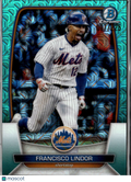 Francisco Lindor 2023 Bowman Chrome Aqua /225 New York Mets