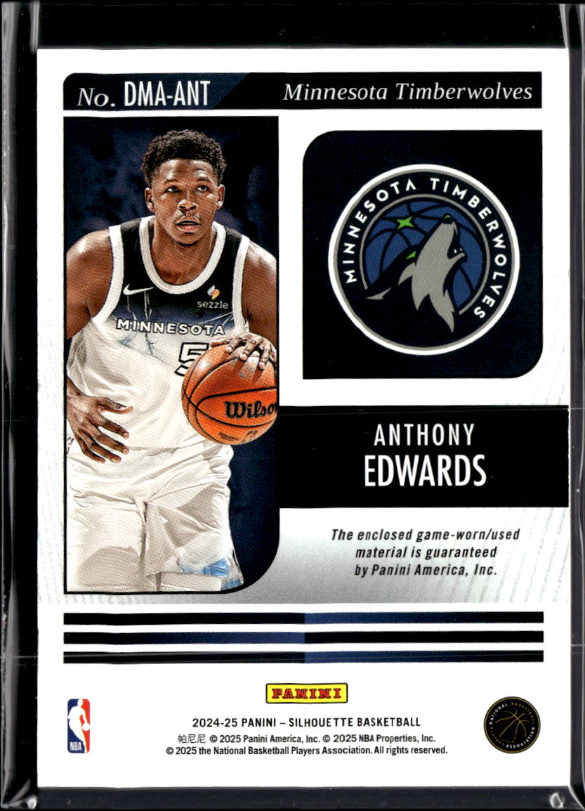 Anthony Edwards 2025 Silhouette Game Worn Jersey Patch Minnesota Timberwolves
